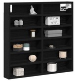 VidaXL Vitrinekast met plank Zwart Eiken 60 x 8,5 x 58 cm Bewerkt hout