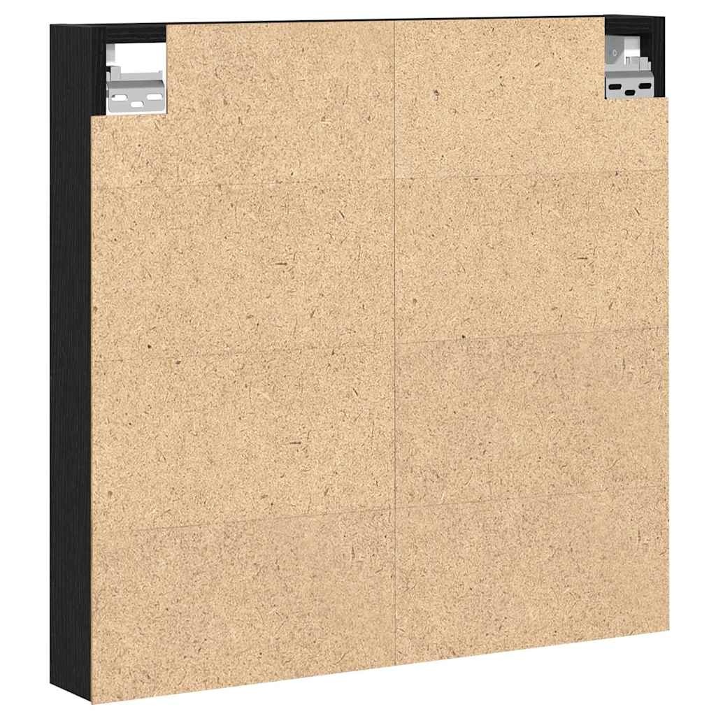 VidaXL Vitrinekast met plank Zwart Eiken 60 x 8,5 x 58 cm Bewerkt hout