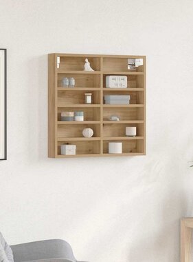 VidaXL Vitrinekast Artisan Eiken 60 x 8,5 x 58 cm Bewerkt hout