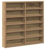 VidaXL Vitrinekast Artisan Eiken 60 x 8,5 x 58 cm Bewerkt hout