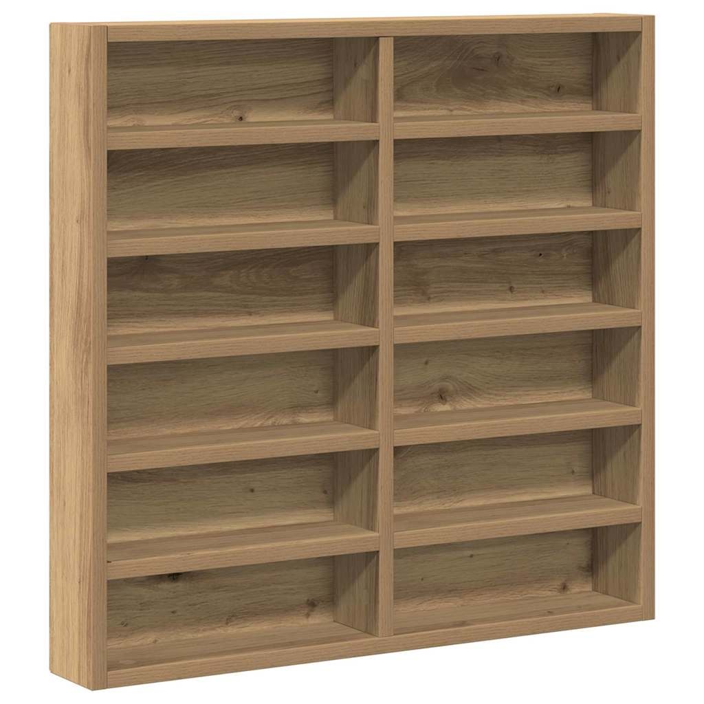VidaXL Vitrinekast Artisan Eiken 60 x 8,5 x 58 cm Bewerkt hout