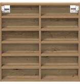 VidaXL Vitrinekast Artisan Eiken 60 x 8,5 x 58 cm Bewerkt hout