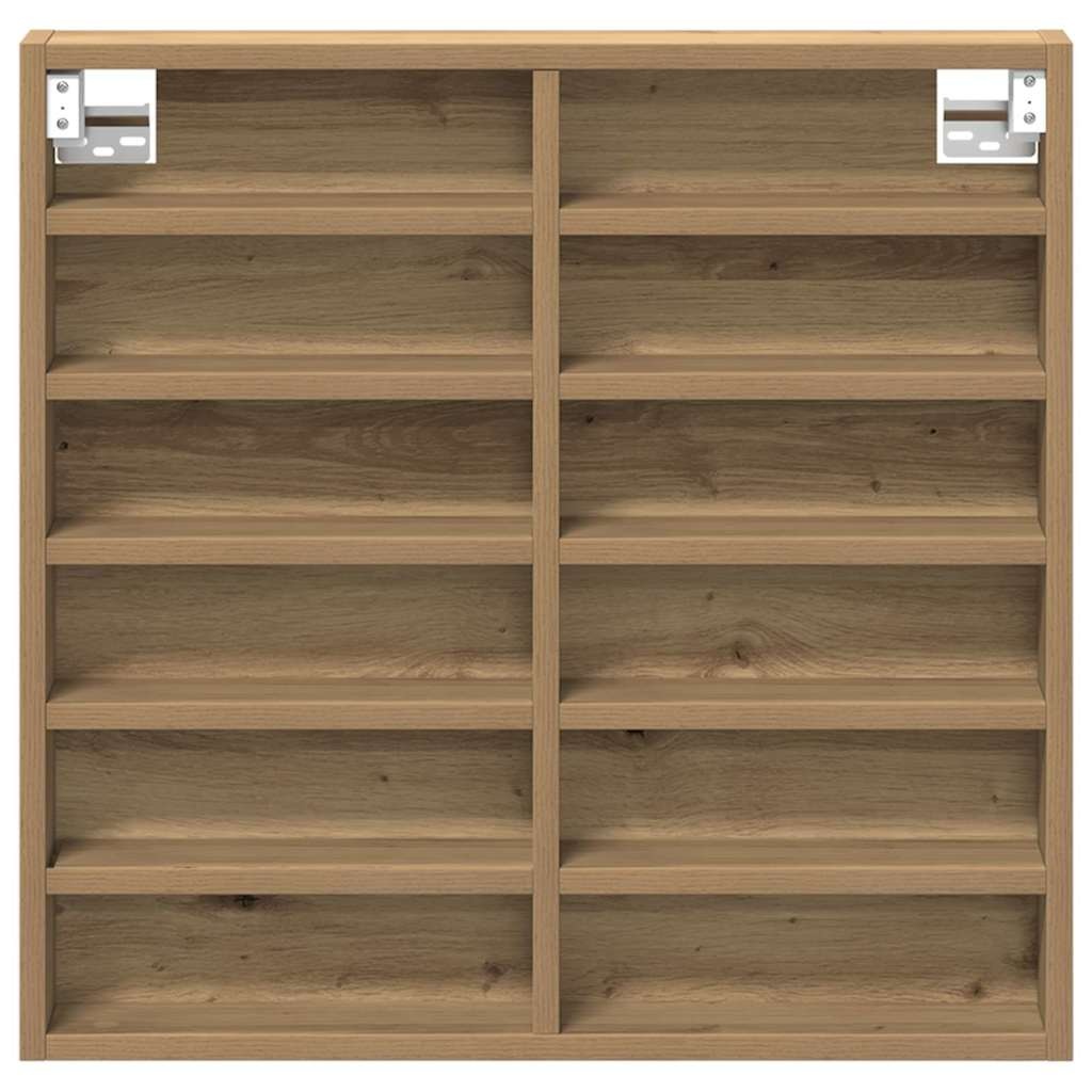VidaXL Vitrinekast Artisan Eiken 60 x 8,5 x 58 cm Bewerkt hout