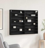 VidaXL Vitrinekast Zwart Eiken 100 x 8,5 x 75 cm Bewerkt hout