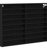 VidaXL Vitrinekast Zwart Eiken 100 x 8,5 x 75 cm Bewerkt hout