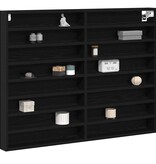 VidaXL Vitrinekast Zwart Eiken 100 x 8,5 x 75 cm Bewerkt hout