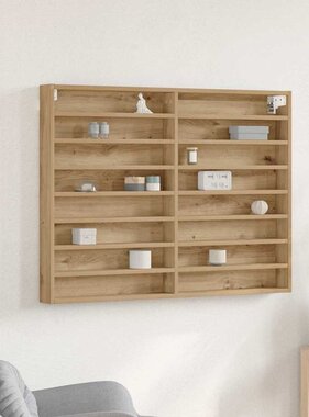 VidaXL Vitrinekast Artisan Eiken 100 x 8,5 x 75 cm Bewerkt hout