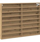 VidaXL Vitrinekast Artisan Eiken 100 x 8,5 x 75 cm Bewerkt hout