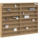 VidaXL Vitrinekast Artisan Eiken 100 x 8,5 x 75 cm Bewerkt hout