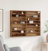 VidaXL Vitrinekast met plank Oudhout 100 x 8,5 x 75 cm Bewerkt hout