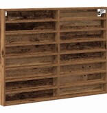 VidaXL Vitrinekast met plank Oudhout 100 x 8,5 x 75 cm Bewerkt hout
