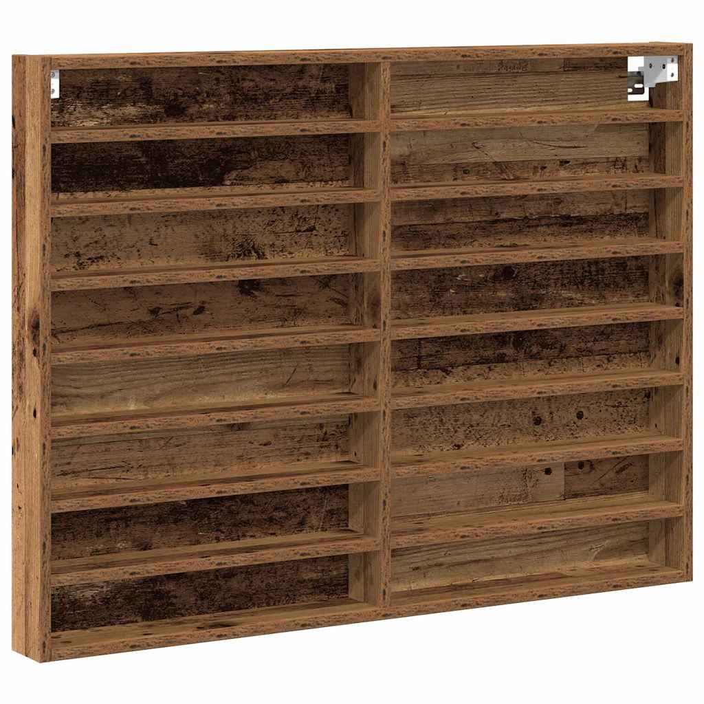 VidaXL Vitrinekast met plank Oudhout 100 x 8,5 x 75 cm Bewerkt hout
