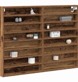 VidaXL Vitrinekast met plank Oudhout 100 x 8,5 x 75 cm Bewerkt hout