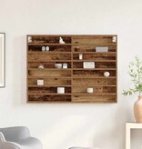 VidaXL Vitrinekast met plank Oudhout 100 x 8,5 x 75 cm Bewerkt hout