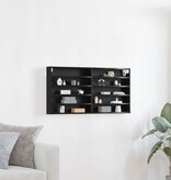 VidaXL Vitrinekast Zwart Eiken 100 x 8,5 x 50 cm Bewerkt hout