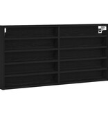 VidaXL Vitrinekast Zwart Eiken 100 x 8,5 x 50 cm Bewerkt hout