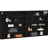 VidaXL Vitrinekast Zwart Eiken 100 x 8,5 x 50 cm Bewerkt hout