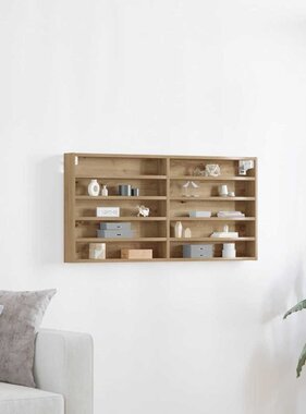 VidaXL Vitrinekast Artisan Eiken 100 x 8,5 x 50 cm Bewerkt hout