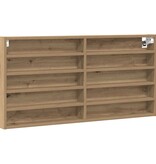 VidaXL Vitrinekast Artisan Eiken 100 x 8,5 x 50 cm Bewerkt hout