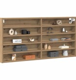 VidaXL Vitrinekast Artisan Eiken 100 x 8,5 x 50 cm Bewerkt hout