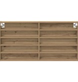 VidaXL Vitrinekast Artisan Eiken 100 x 8,5 x 50 cm Bewerkt hout