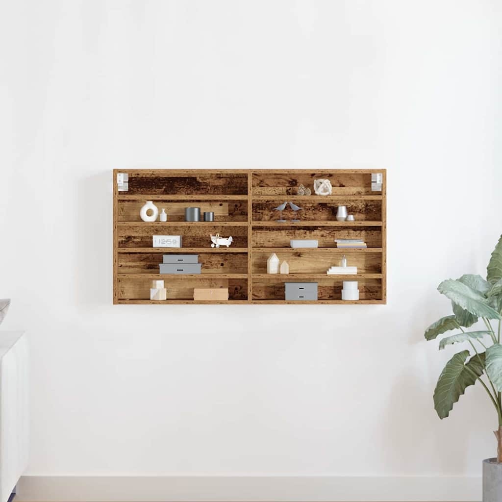 VidaXL Vitrinekast met plank Oud Hout 100 x 8,5 x 50 cm Bewerkt hout
