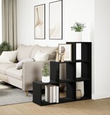 VidaXL Kamerscherm / boekenkast 3-laags 99x29x99 cm bewerkt hout zwart