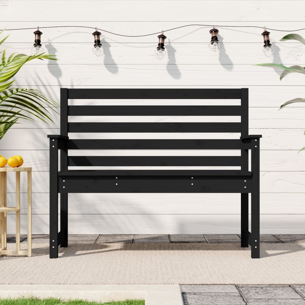 VidaXL Tuinbank 109x48x91,5 cm massief grenenhout zwart
