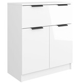 VidaXL Dressoir 60x30x70 cm bewerkt hout hoogglans wit
