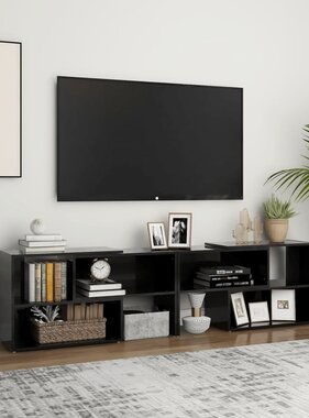 VidaXL Tv-meubel 149x30x52 cm bewerkt hout hoogglans zwart