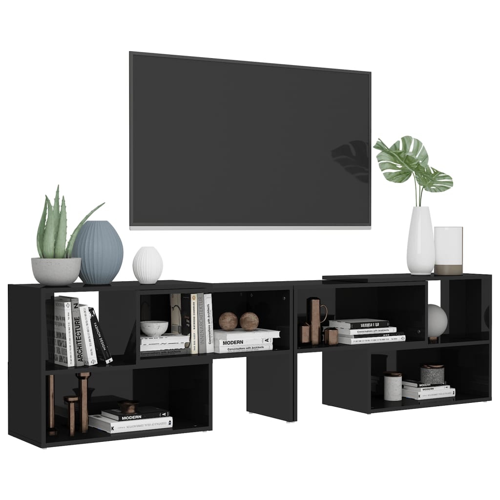 VidaXL Tv-meubel 149x30x52 cm bewerkt hout hoogglans zwart