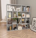 VidaXL Kamerscherm/boekenkast 110x24x110 cm bewerkt hout betongrijs