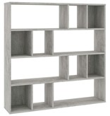 VidaXL Kamerscherm/boekenkast 110x24x110 cm bewerkt hout betongrijs