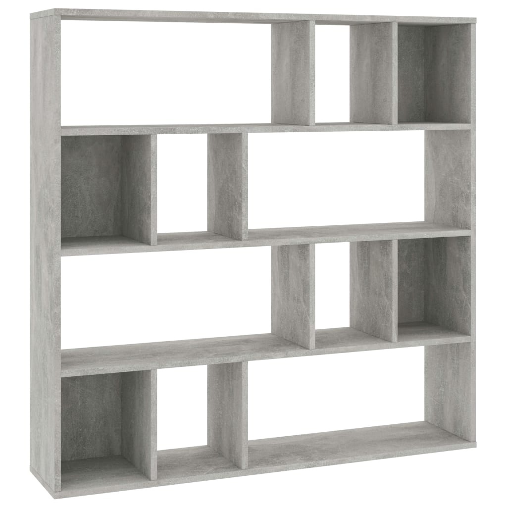 VidaXL Kamerscherm/boekenkast 110x24x110 cm bewerkt hout betongrijs