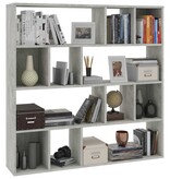 VidaXL Kamerscherm/boekenkast 110x24x110 cm bewerkt hout betongrijs