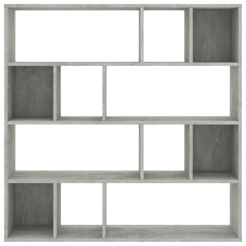 VidaXL Kamerscherm/boekenkast 110x24x110 cm bewerkt hout betongrijs