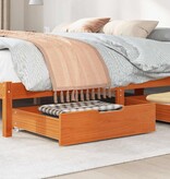 VidaXL Bedlades 2 st 65x55x17 massief grenenhout wasbruin