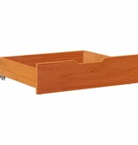 VidaXL Bedlades 2 st 65x55x17 massief grenenhout wasbruin