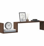 VidaXL Wandschappen 2 st 100x15x20 cm bewerkt hout bruin eikenkleur