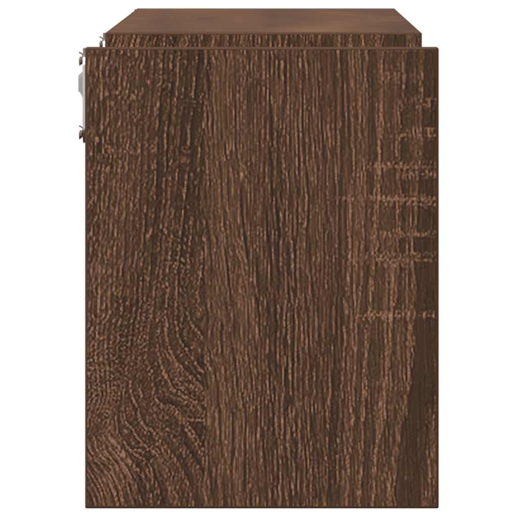 VidaXL Wandschappen 2 st 100x15x20 cm bewerkt hout bruin eikenkleur