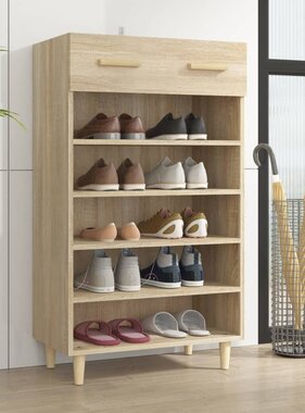 VidaXL Schoenenkast 60x35x105 cm bewerkt hout sonoma eikenkleurig