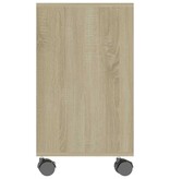 VidaXL Bijzettafel 70x35x55 cm bewerkt hout wit en sonoma eikenkleurig