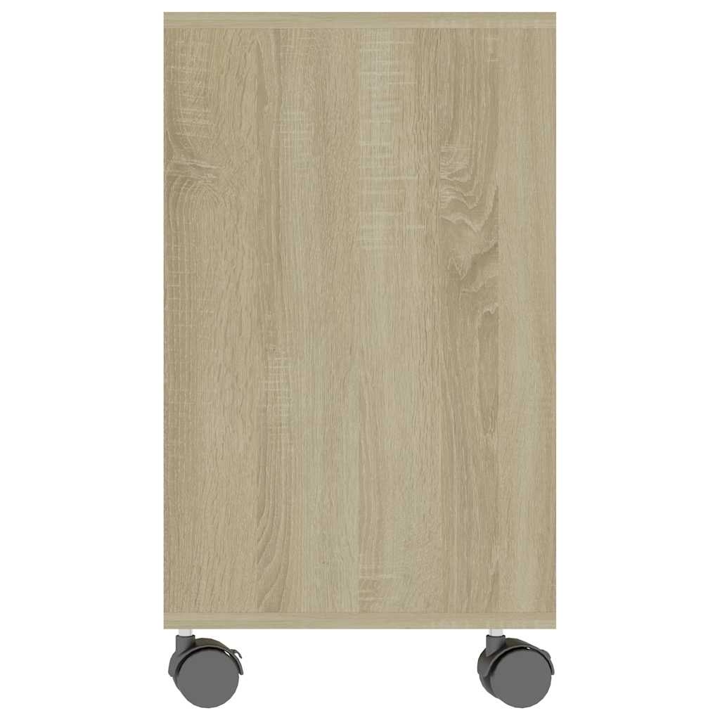 VidaXL Bijzettafel 70x35x55 cm bewerkt hout wit en sonoma eikenkleurig
