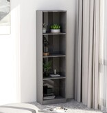 VidaXL Boekenkast 4 schappen 40x24x142 cm bewerkt hout hoogglans grijs