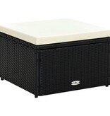 VidaXL Voetenbank/poef zwart 53x53x30 cm poly rattan