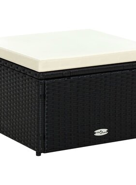 VidaXL Voetenbank/poef zwart 53x53x30 cm poly rattan