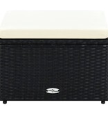 VidaXL Voetenbank/poef zwart 53x53x30 cm poly rattan
