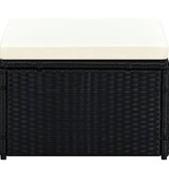 VidaXL Voetenbank/poef zwart 53x53x30 cm poly rattan