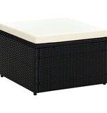 VidaXL Voetenbank/poef zwart 53x53x30 cm poly rattan