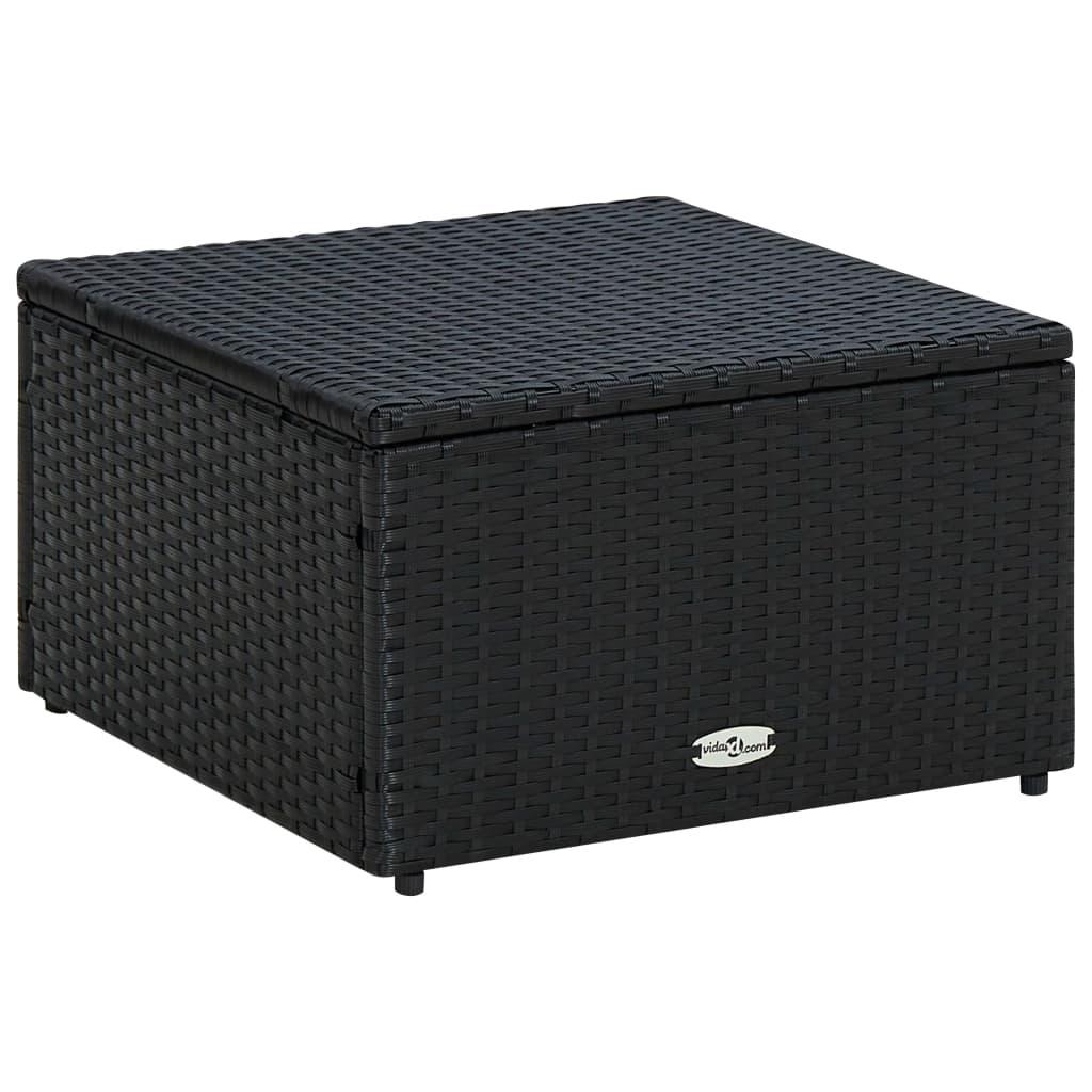 VidaXL Voetenbank/poef zwart 53x53x30 cm poly rattan